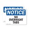 Signmission No Overnight Tabs, 7 in W x Rectangle, Vinyl Decal OS-2PACK-NS-D-57-L-14719 - alternate 1